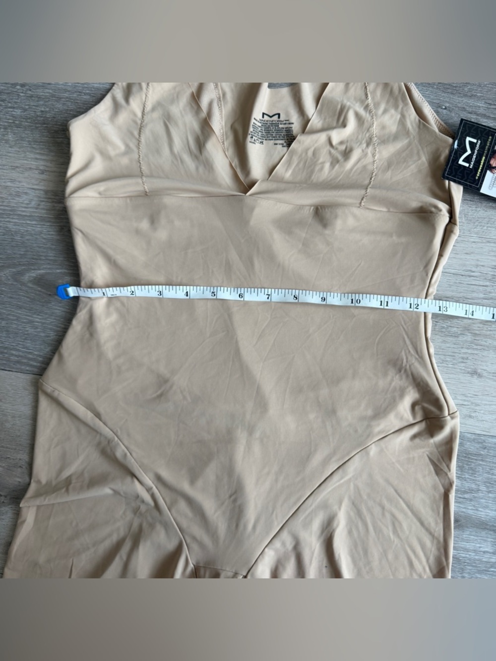 NWT Maidenform Nude Beige Open Bust Shapewear Bodysuit with Adjustable Straps XL - Picture 7 of 11